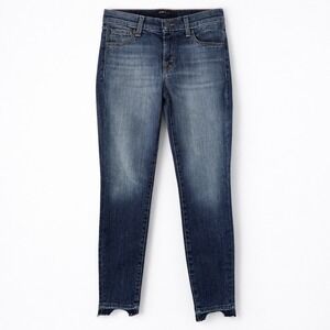 J Brand Jeans Size 26 Blue Denim Raw Hem Crop Skinny Leg Low Rise NWT